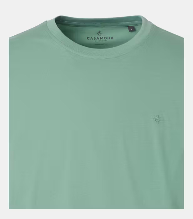 Tricou O-neck bumbac barbati CASA MODA 004200 verde deschis [3]