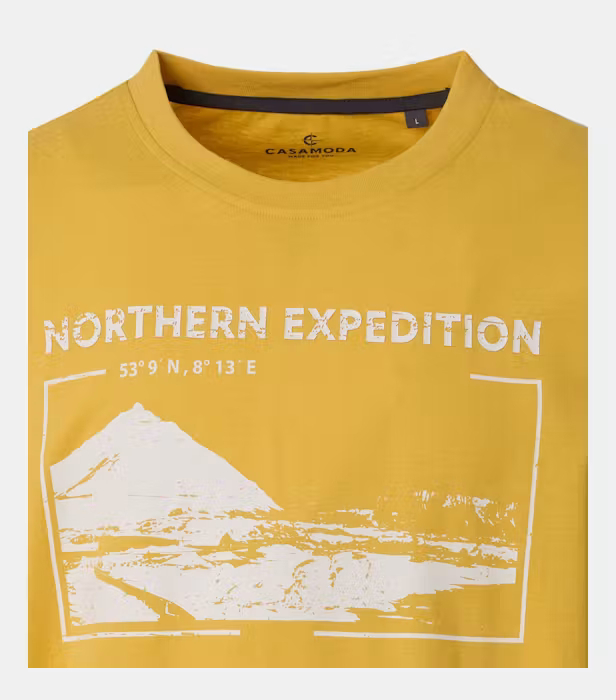 Tricou O Neck barbati CASA MODA Colorful Journey galben [3]