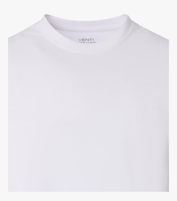 Tricou O-neck bumbac barbati VENTI uni alb [3]