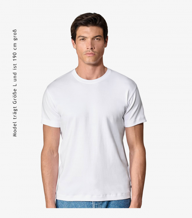 Tricou O-neck bumbac barbati VENTI uni alb [4]