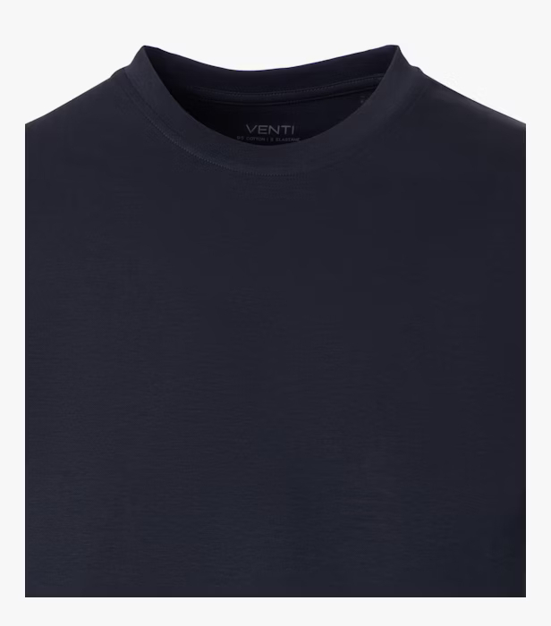 Tricou O-neck bumbac barbati VENTI uni  bleumarin [3]