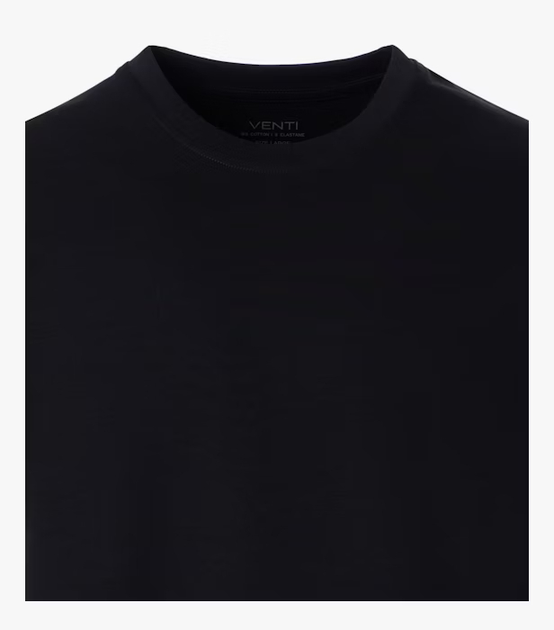 Tricou O-neck bumbac barbati VENTI uni negru [3]