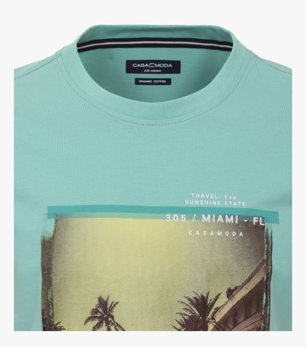 Tricou O Neck bumbac CASA MODA "Sunshine State" turcoaz [4]