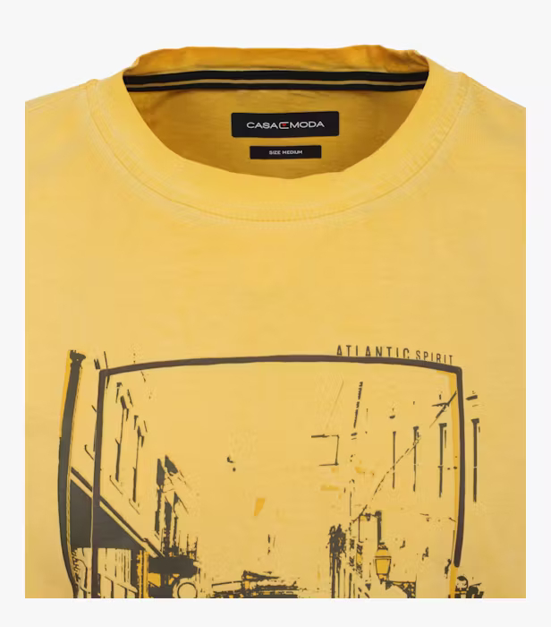Tricou O-neck bumbac barbati CASA MODA Atlantic Spirit galben [3]