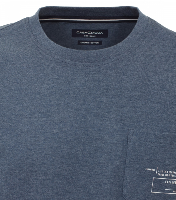 Tricou O-neck bumbac barbati CASA MODA Atlantic Spirit bleumarin melanj [2]