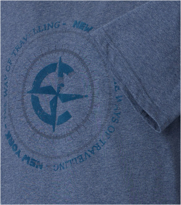 Tricou bumbac O-neck barbati CASA MODA NEW YORK albastru denim [4]