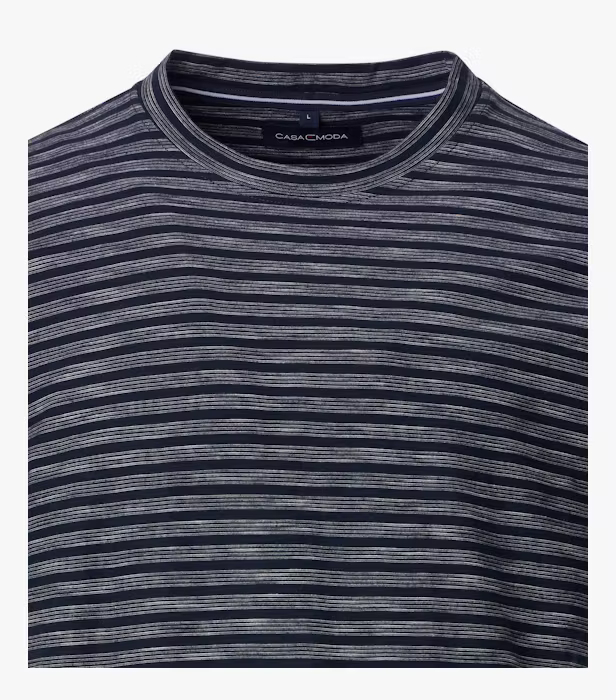 Tricou O Neck bumbac barbati CASA MODA bleumarin dungulite [3]