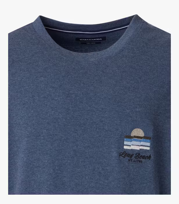 Tricou O Neck bumbac barbati CASA MODA New York bleumarin [3]