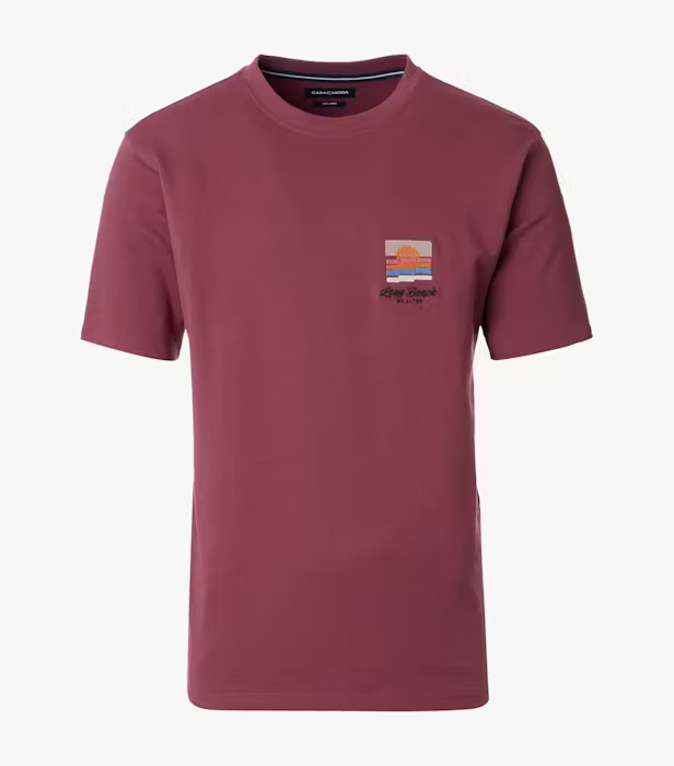 Tricou O Neck bumbac barbati CASA MODA New York visiniu [1]