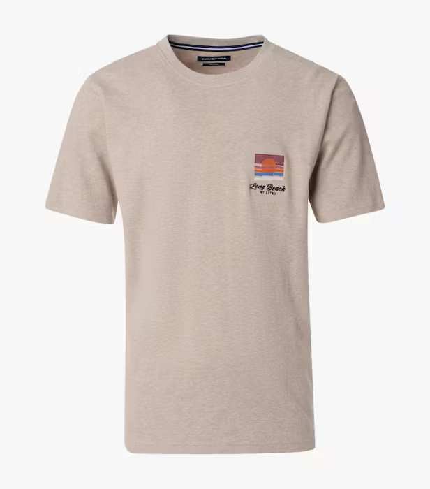 Tricou O Neck bumbac barbati CASA MODA New York bej [1]