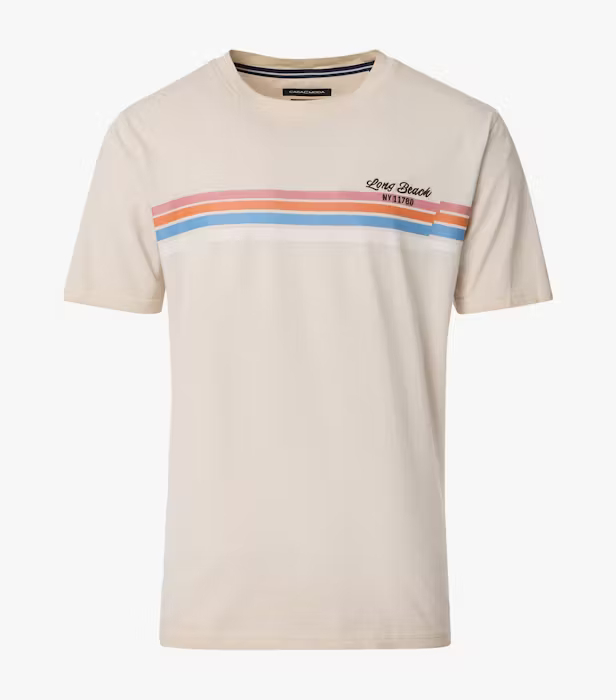 Tricou O Neck bumbac barbati CASA MODA New York bej [1]