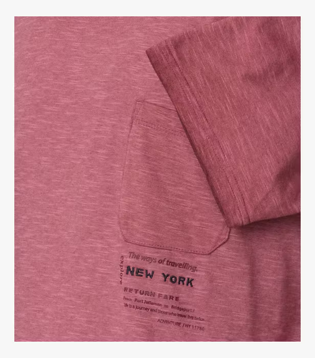 Tricou O Neck bumbac barbati CASA MODA New York visiniu [5]