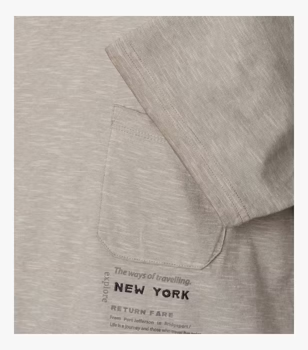 Tricou O Neck bumbac barbati CASA MODA New York bej [4]