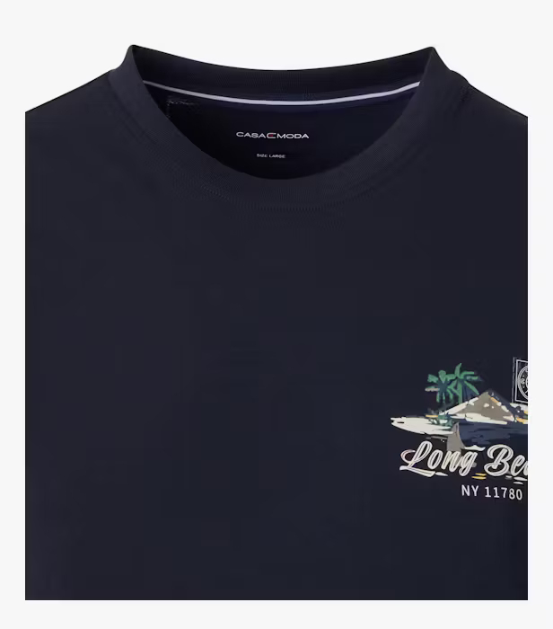 Tricou O Neck barbati CASA MODA New York bleumarin [3]