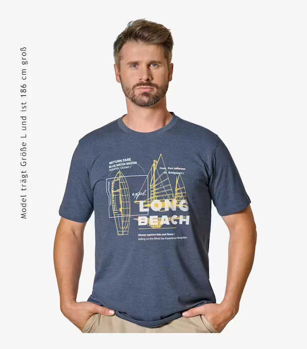 Tricou O Neck barbati CASA MODA New York albastru [4]
