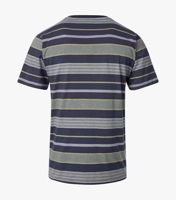 Tricou O Neck bumbac barbati CASA MODA dungi oliv/bleumarin [2]