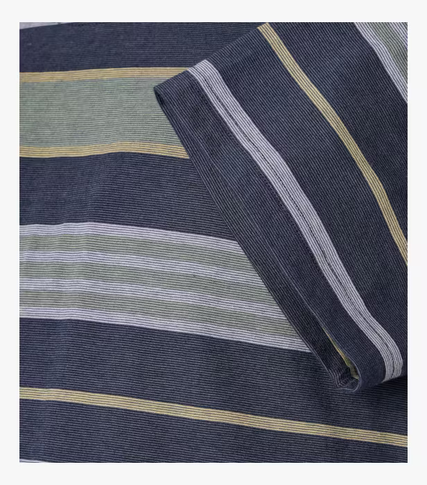 Tricou O Neck bumbac barbati CASA MODA dungi oliv/bleumarin [4]