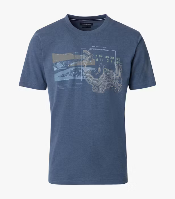 Tricou O Neck barbati CASA MODA Northern Navigation  albastru [1]
