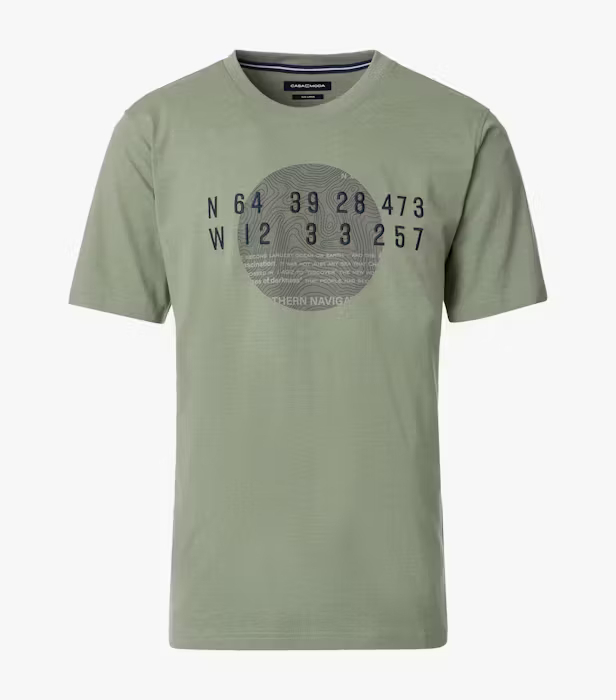 Tricou O Neck barbati CASA MODA Northern Navigation verde [1]