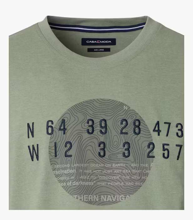 Tricou O Neck barbati CASA MODA Northern Navigation verde [3]