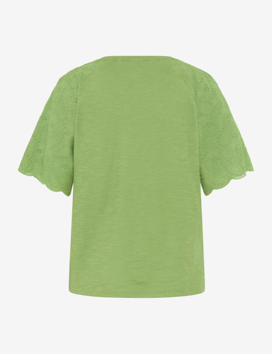 Tricou bumbac brodat guler rotund femei BRAX CAELEN verde [6]