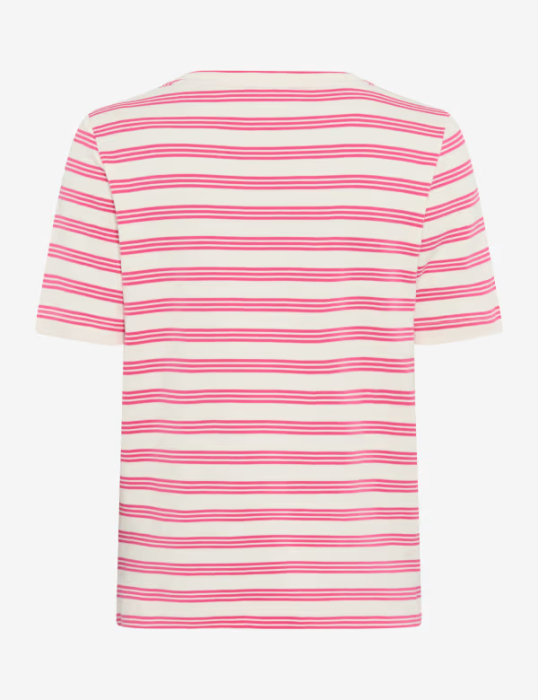 Tricou O Neck bumbac femei BRAX CIRA S  roz dungi [4]