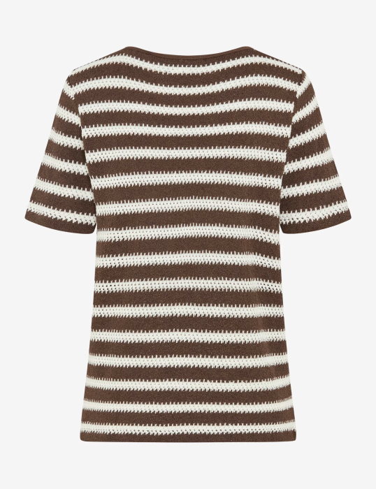 Tricou crosetat O Neck femei BRAX CIRA S maro dungi [4]