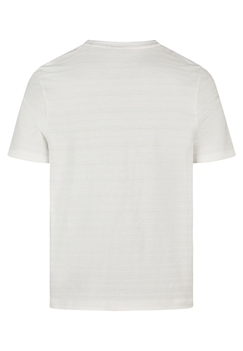 Tricou jerseu bumbac guler rotund barbati HECHTER alb dungi tricotate [2]