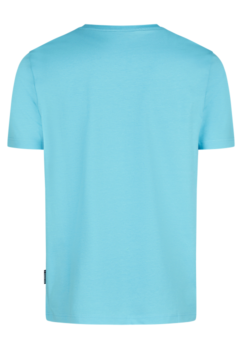 Tricou jerseu bumbac organic guler rotund barbati HECHTER turcoaz deschis [2]