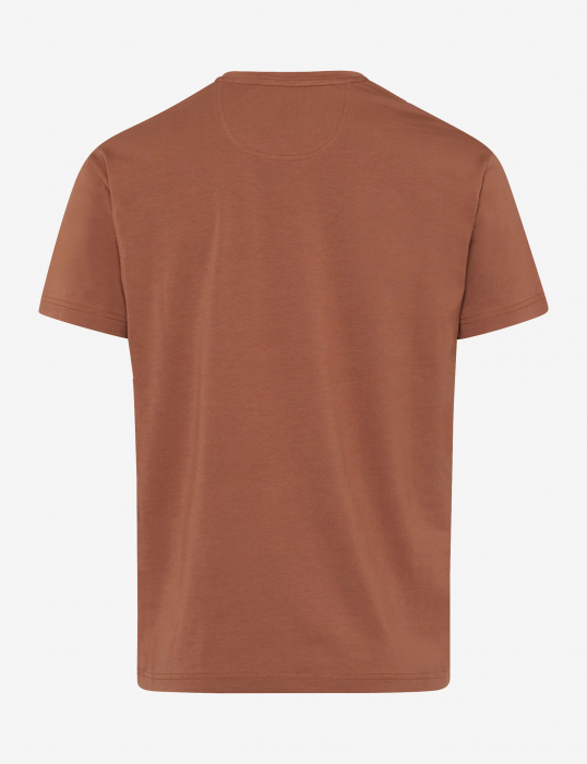 Tricou O-neck bumbac barbati BRAX TED maro [2]