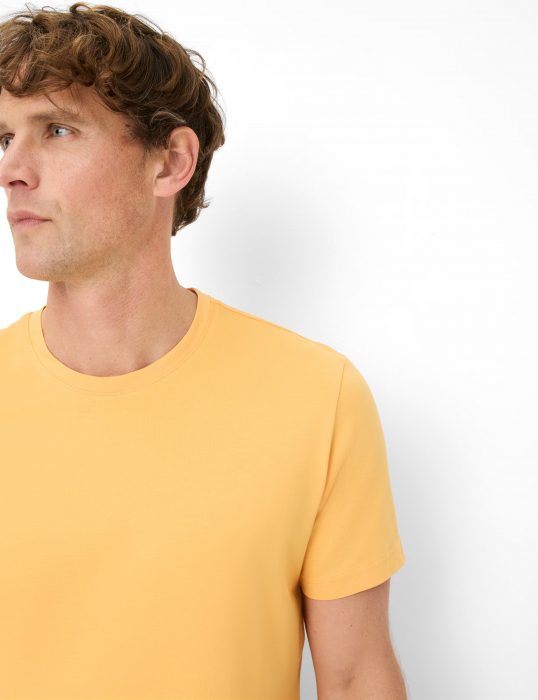 Tricou O-neck bumbac barbati BRAX TED galben [7]