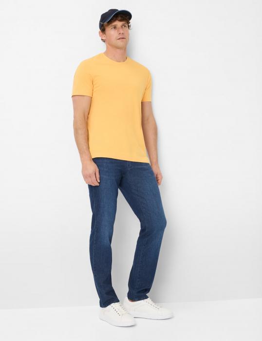 Tricou O-neck bumbac barbati BRAX TED galben [5]