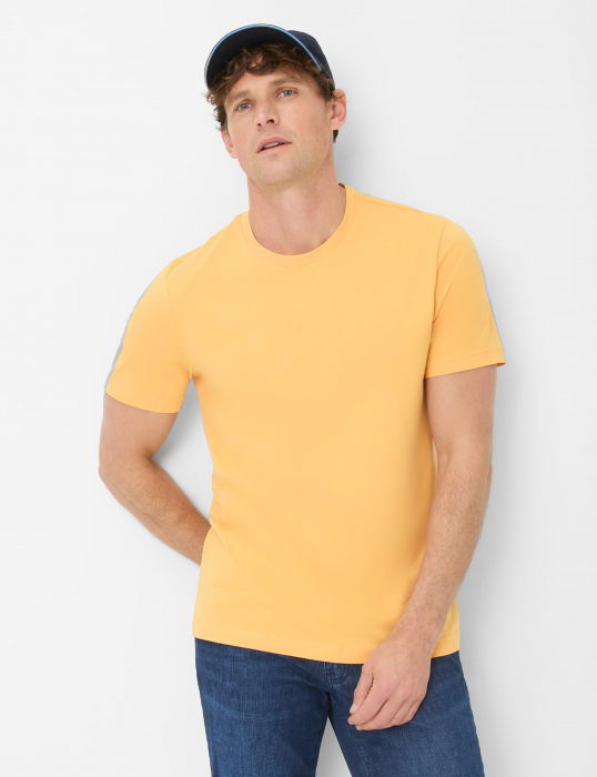 Tricou O-neck bumbac barbati BRAX TED galben [3]