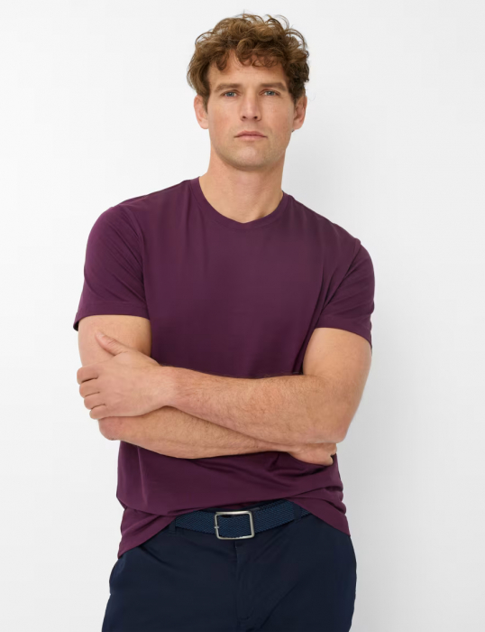 Tricou O-neck bumbac barbati BRAX TED visiniu [3]