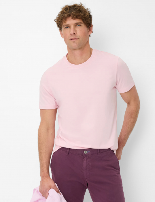 Tricou O-neck bumbac barbati BRAX TED  roz deschis [3]