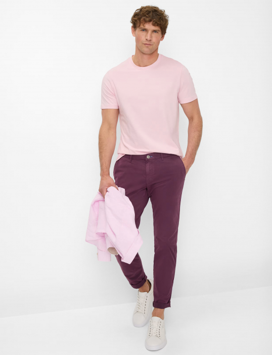 Tricou O-neck bumbac barbati BRAX TED  roz deschis [5]