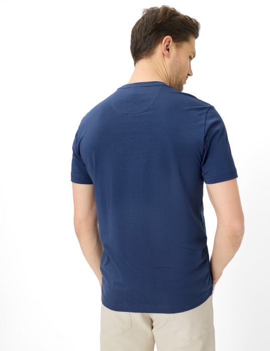 Tricou O-neck bumbac barbati BRAX TED albastru inchis [4]