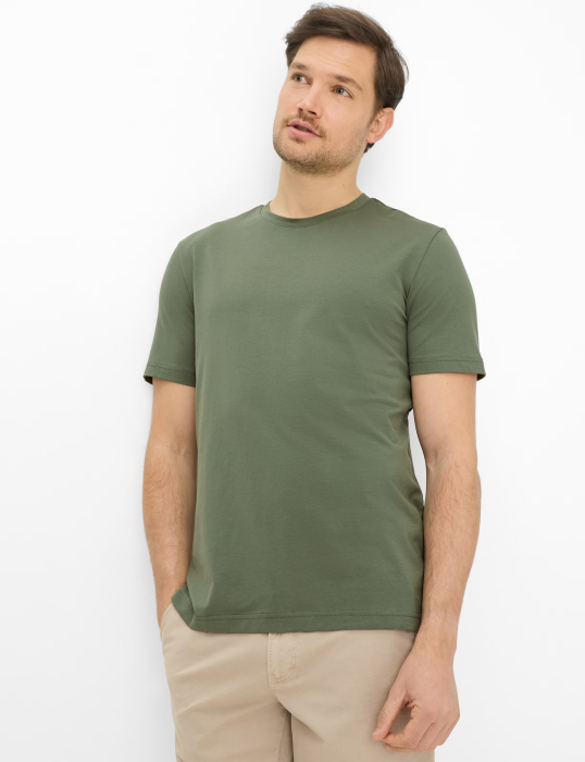Tricou O-neck bumbac barbati BRAX TED oliv [3]