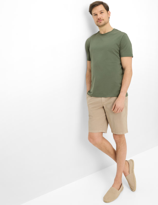 Tricou O-neck bumbac barbati BRAX TED oliv [5]