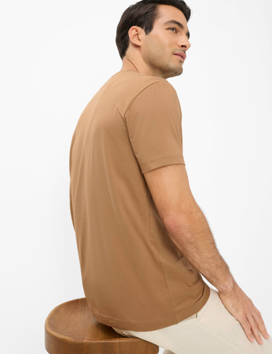 Tricou O-neck bumbac barbati BRAX TED camel [6]