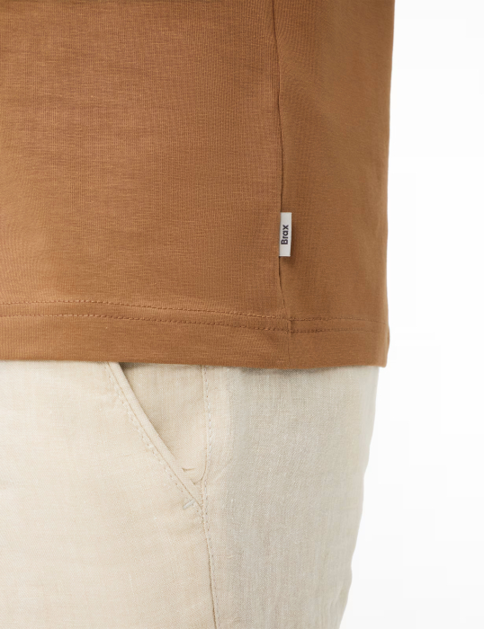 Tricou O-neck bumbac barbati BRAX TED camel [7]