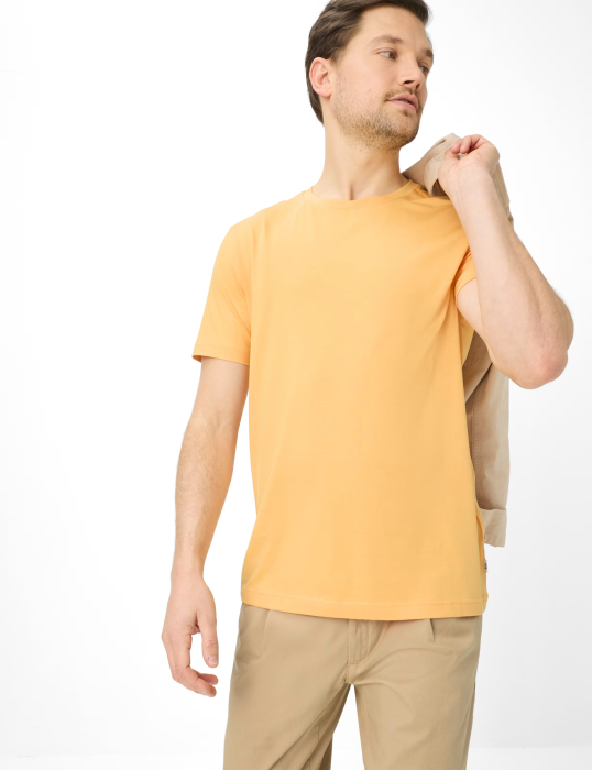 Tricou O-neck bumbac barbati BRAX TED galben [6]