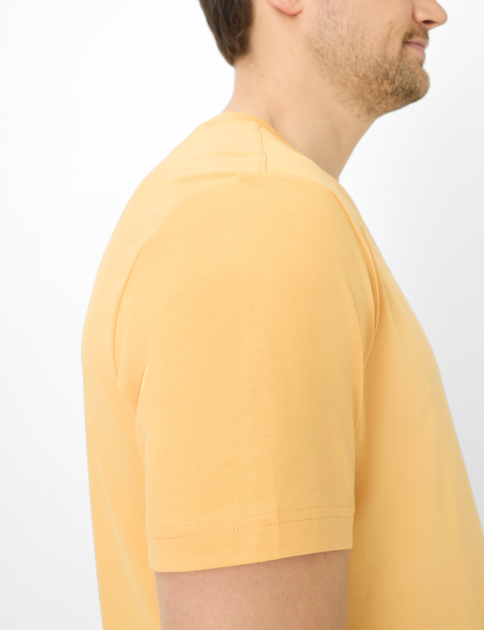 Tricou O-neck bumbac barbati BRAX TED galben [7]