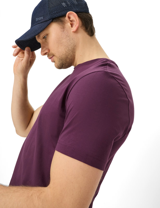 Tricou O-neck bumbac barbati BRAX TED mov [7]