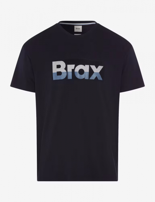 Tricou O-neck bumbac barbati BRAX TED P bleumarin logo [1]