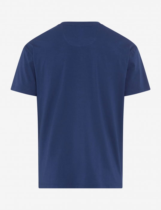 Tricou O-neck bumbac barbati BRAX TED P albastru logo [2]