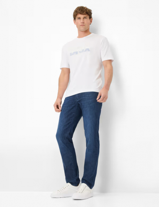 Tricou O-neck bumbac barbati BRAX TED P alb logo [5]