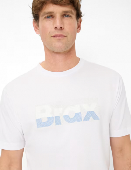 Tricou O-neck bumbac barbati BRAX TED P alb logo [7]