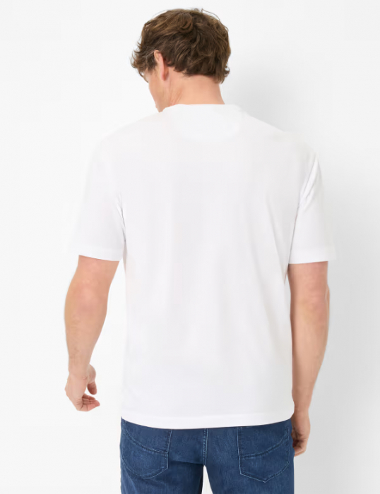 Tricou O-neck bumbac barbati BRAX TED P alb logo [4]