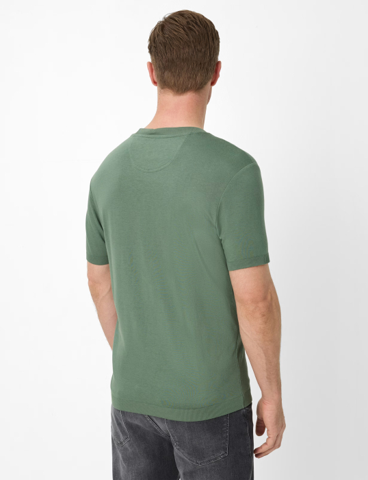 Tricou O Neck bumbac/modal barbati BRAX TREVO verde [4]